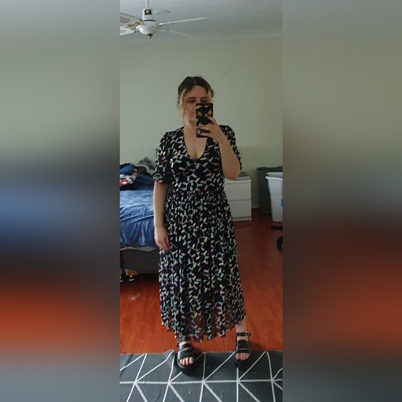 Blackmilk black christmas lights Midi Dress - Picture 6 of 6